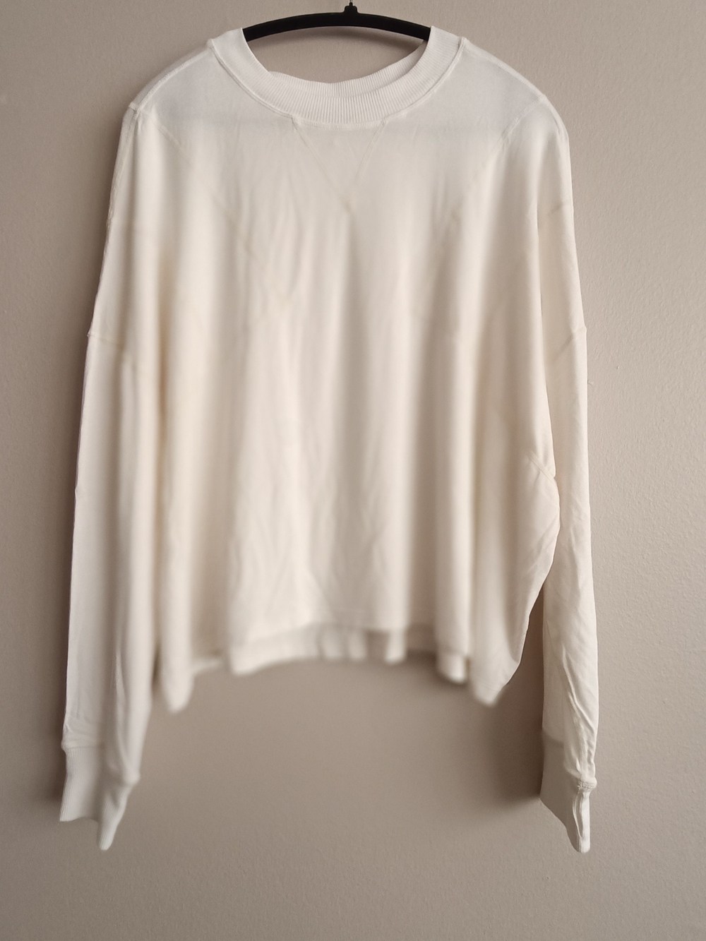 FP Movement Free People Runner Up Long Sleeve Cream Ivory Size L Slouchy
